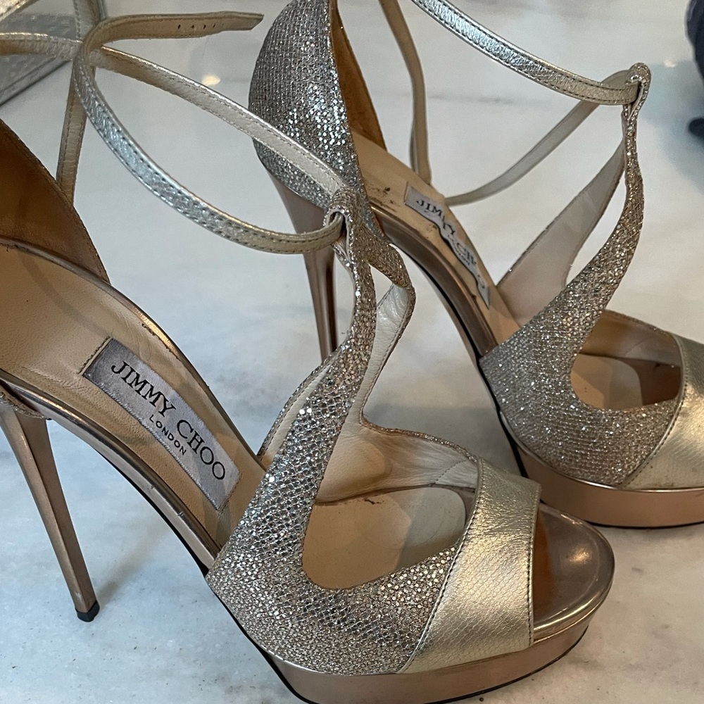 Jimmy Choo open toe stiletto